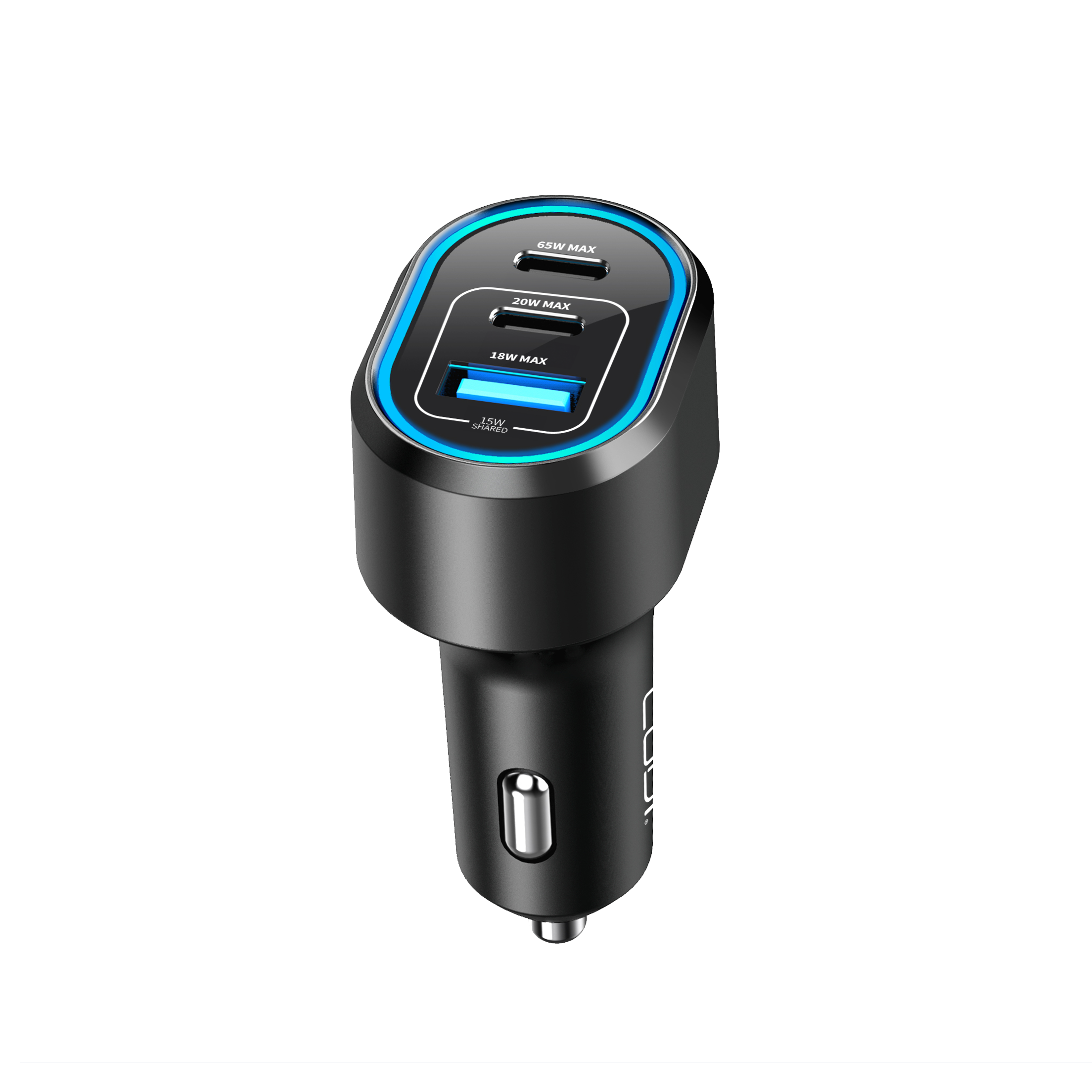 65W Fast Car Charger with 3 USB Ports
